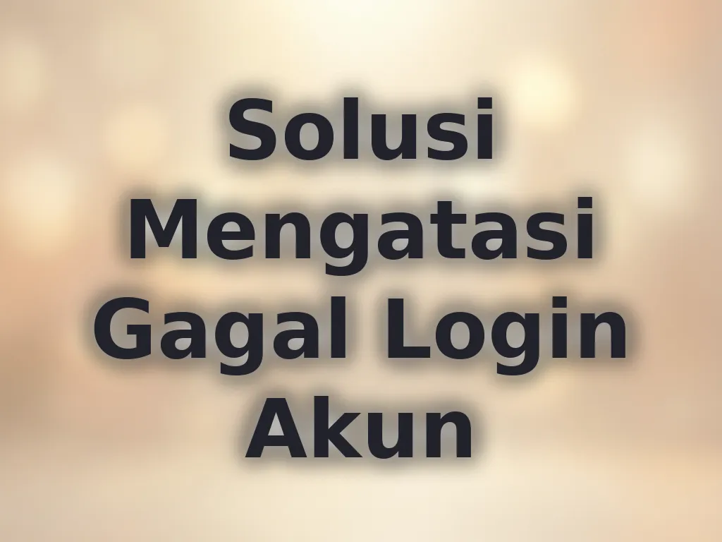 Solusi Mengatasi Gagal Login Akun
